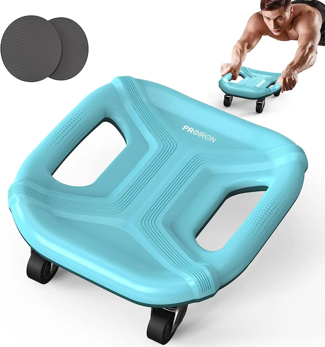 Ab Roller, 360° wheels rotation roller for Abs Workout + 2 knee mats