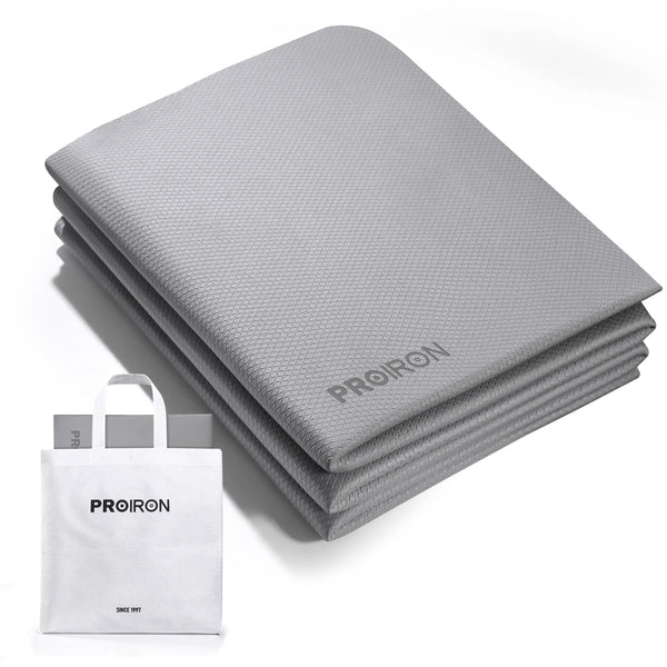 Travel Yoga Mat - TPE Foldable Mat for Yoga, Pilates, and Exercise PROIRON Grey