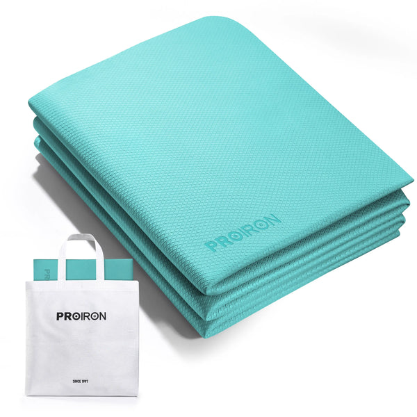 Travel Yoga Mat - TPE Foldable Mat for Yoga, Pilates, and Exercise PROIRON Green