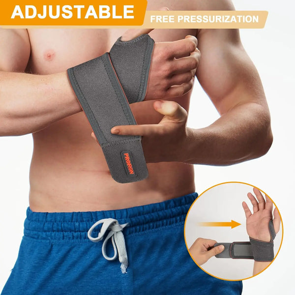 Wrist Support Elastic Straps - Grey/Black - Single/Double PROIRON
