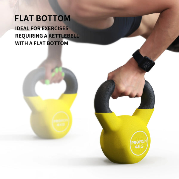 Kettlebell- Cast Iron Core with Neoprene Coated - 4/6/8/10/12/16KG PROIRON