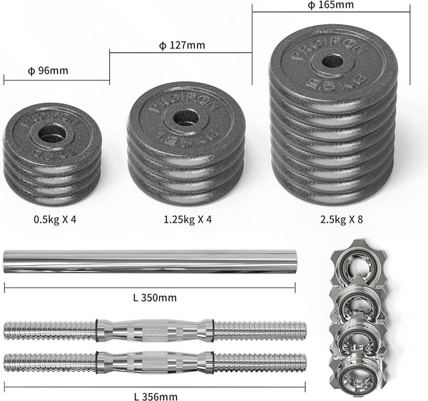 20kg/30kg Cast Iron Adjustable Dumbbell Set PROIRON