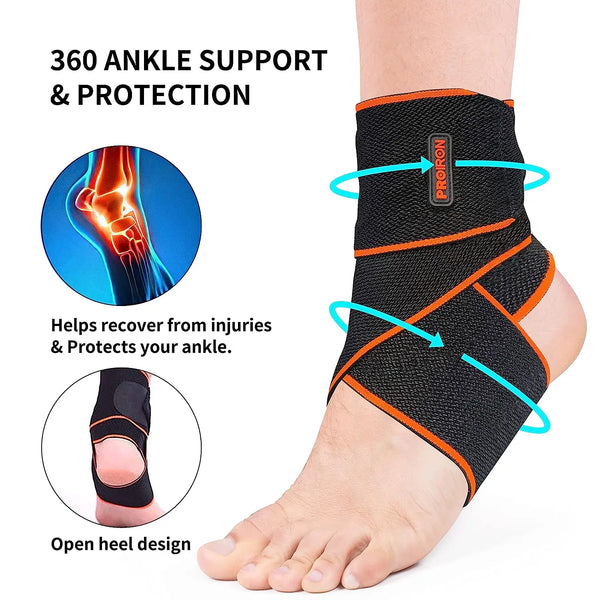 Ankle Support Brace, Adjustable Wrap Strap for Protection PROIRON