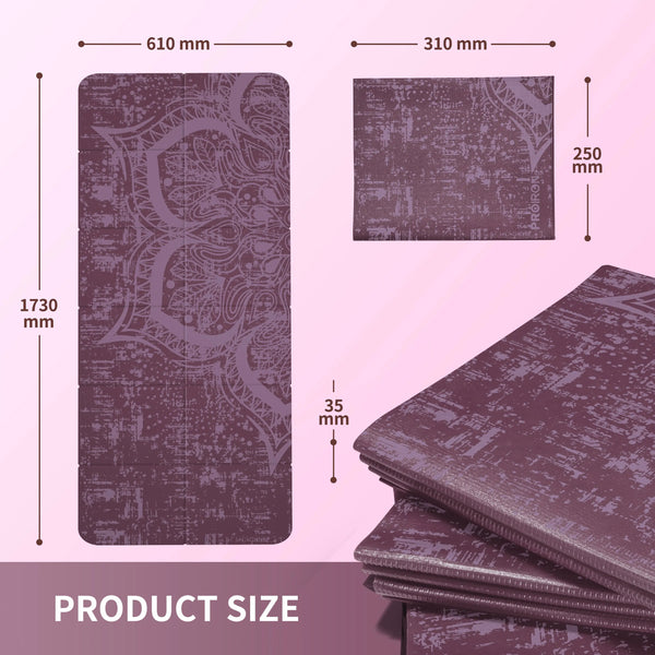 Travel Thin Mat - PVC 2mm Foldable Mat for Yoga, Pilates, and Exercise PROIRON