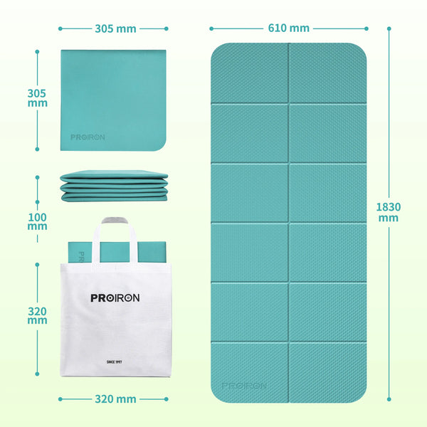 Travel Yoga Mat - TPE Foldable Mat for Yoga, Pilates, and Exercise PROIRON