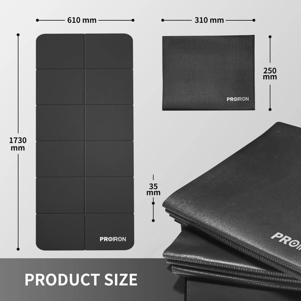Travel Thin Mat - PVC 2mm Foldable Mat for Yoga, Pilates, and Exercise PROIRON