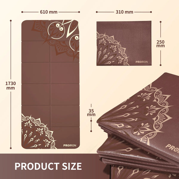 Travel Thin Mat - PVC 2mm Foldable Mat for Yoga, Pilates, and Exercise PROIRON