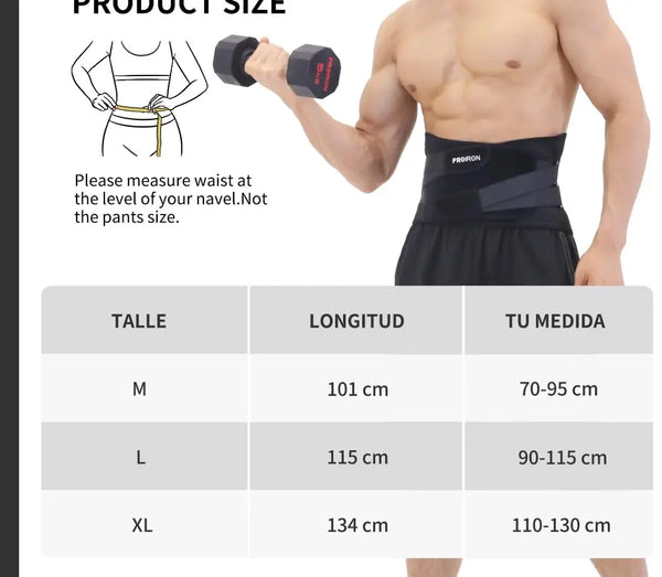 Strong Support Lower Back Belt - 3 Sizes M/L/XL PROIRON