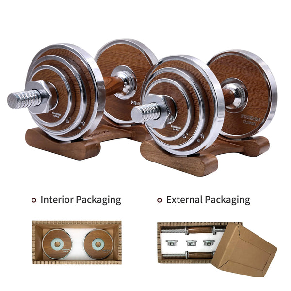 Walnut-Style Dumbbells set - 20kg Adjustable Weights set PROIRON