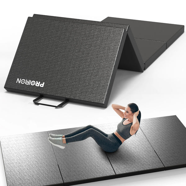Gymnastics Mats - Folding Exercise Mat 40mm Thickness PROIRON Large-244cm-91cm-High-Density-Foam