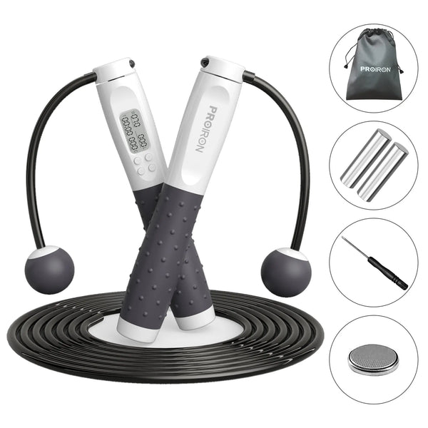 Digital Cordless Skipping Rope PROIRON Grey