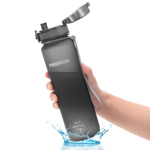 BPA-Free Sports Water Bottle with Filter and Protein Shaker Ball - 500/1000ml PROIRON Grey-500ml