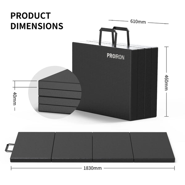 Gymnastics Mats - Folding Exercise Mat 40mm Thickness PROIRON
