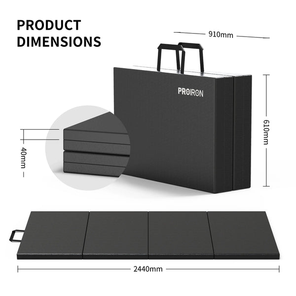 Gymnastics Mats - Folding Exercise Mat 40mm Thickness PROIRON