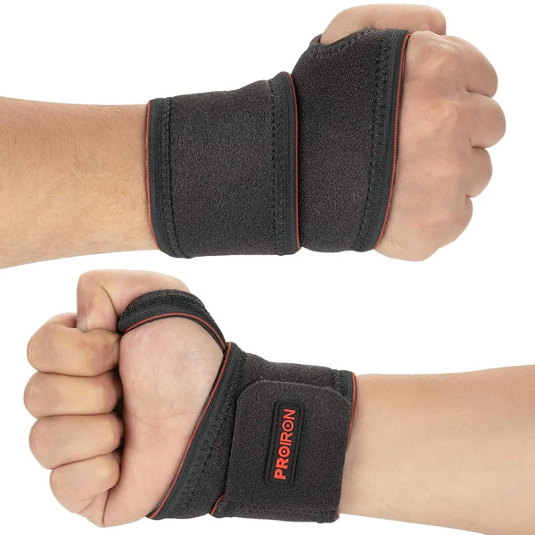 Wrist Support Elastic Straps - Grey/Black - Single/Double PROIRON Black-Double