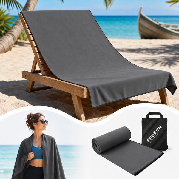 PROIRON Microfiber Beach Towel, 64"x 32" Oversized. Quick Dry Lightweight Absorbent, Storage Bag, Swimming Towel for Beach, Travel, Camping, Swimming. 1 Pack