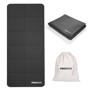 Travel Thin Mat - PVC 2mm Foldable Mat for Yoga, Pilates, and Exercise PROIRON Black