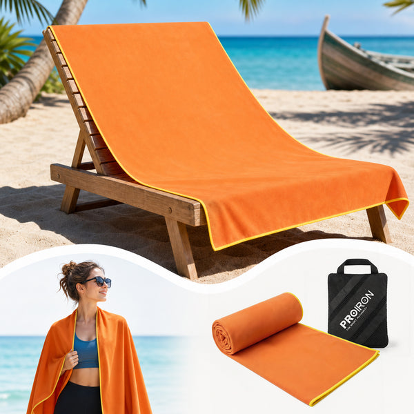 PROIRON Microfiber Beach Towel, 64"x 32" Oversized. Quick Dry Lightweight Absorbent, Storage Bag, Swimming Towel for Beach, Travel, Camping, Swimming. 1 Pack