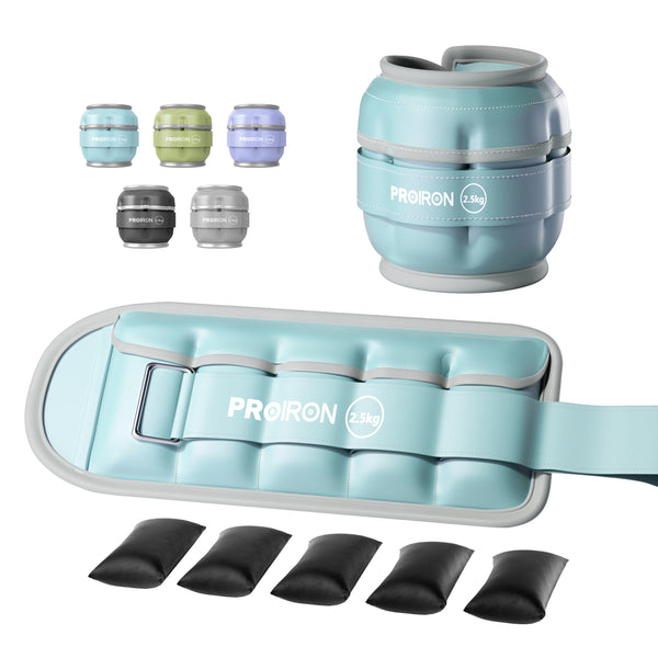 PROIRON Adjustable Ankle Weights set of 2, PU leather, 1-5lb per leg, Comfortable, Night-Safe Reflectivity