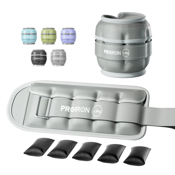 PROIRON Adjustable Ankle Weights set of 2, PU leather, 1-5lb per leg, Comfortable, Night-Safe Reflectivity