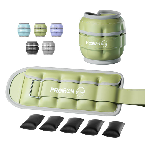 PROIRON Adjustable Ankle Weights set of 2, PU leather, 1-5lb per leg, Comfortable, Night-Safe Reflectivity