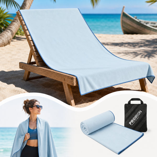PROIRON Microfiber Beach Towel, 64"x 32" Oversized. Quick Dry Lightweight Absorbent, Storage Bag, Swimming Towel for Beach, Travel, Camping, Swimming. 1 Pack