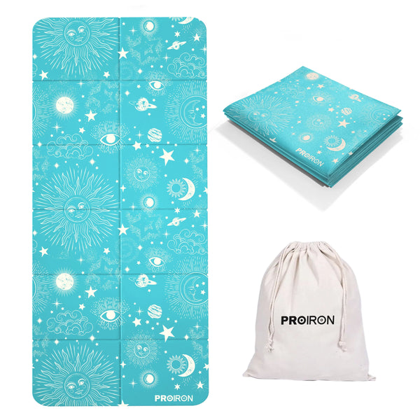 Travel Thin Mat - PVC 2mm Foldable Mat for Yoga, Pilates, and Exercise PROIRON Green