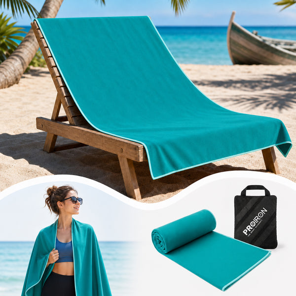 PROIRON Microfiber Beach Towel, 64"x 32" Oversized. Quick Dry Lightweight Absorbent, Storage Bag, Swimming Towel for Beach, Travel, Camping, Swimming. 1 Pack