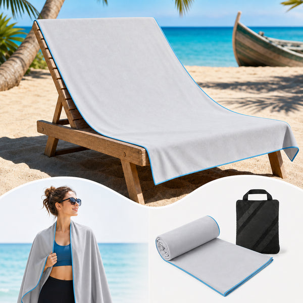 PROIRON Microfiber Beach Towel, 64"x 32" Oversized. Quick Dry Lightweight Absorbent, Storage Bag, Swimming Towel for Beach, Travel, Camping, Swimming. 1 Pack