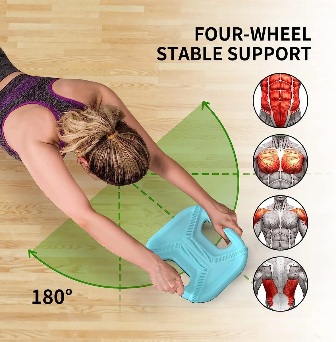 PROIRON Ab Roller, 360° wheels rotation roller for Abs Workout + 2 knee ...