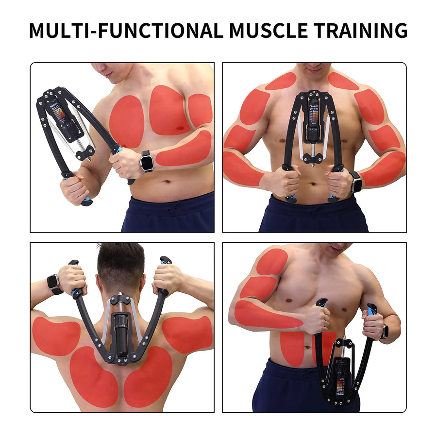 Musculation Avant Bras Barre Twister Réglable Power Twister 10-200kg Musculation Homme Pectoraux Biceps Alteres Musculation Femme Exercices du Haut du Corps, de la Poitrine, des épaules, Rouge