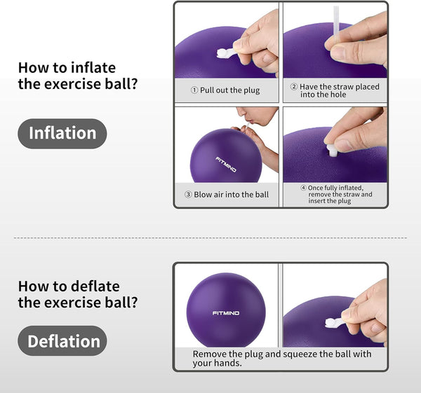 FITMIND Pilates Ball, 10in Core Ball for Physical Therapy, Ab Release and Core Workouts