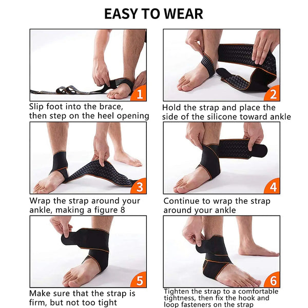 Ankle Support Brace, Adjustable Wrap Strap for Protection – PROIRON