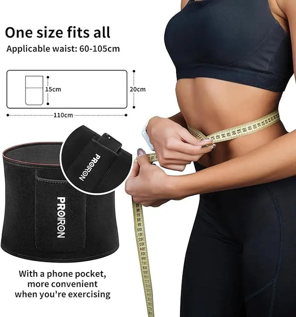 Women Men Suana Sweat Waist Trimmer Belt Exercise Band Workout Belt With  Pocket