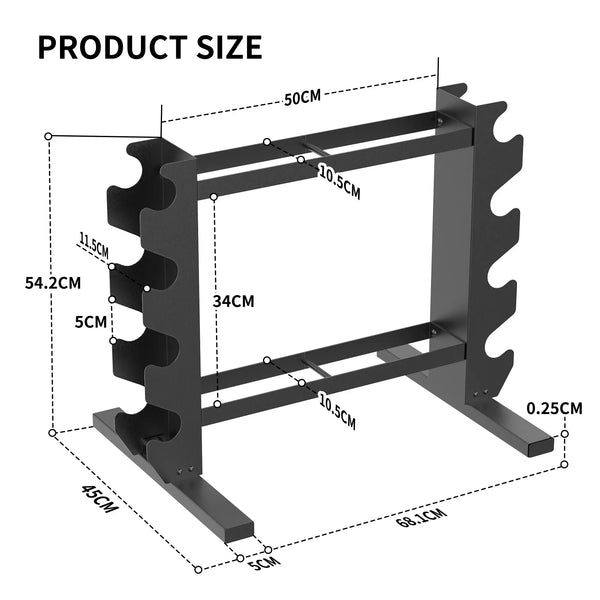 Multi-layer Weight Rack for Dumbbells and Kettlebells - Max 200kg