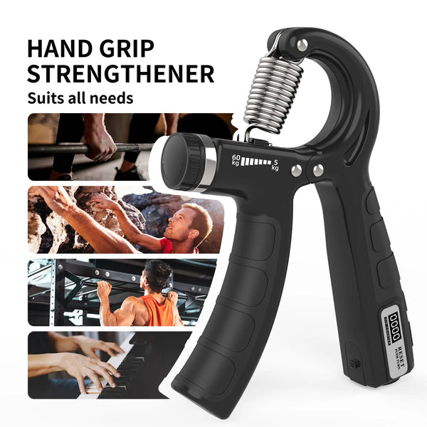  Proberos® Hand Grip Strength Trainer, Hand Grip Strengthener  with Counter, Adjustable Resistance 10 to 100 kg, Non-Slip Gripper, for  Athletes & Hand Exercising Black : Sports & Outdoors