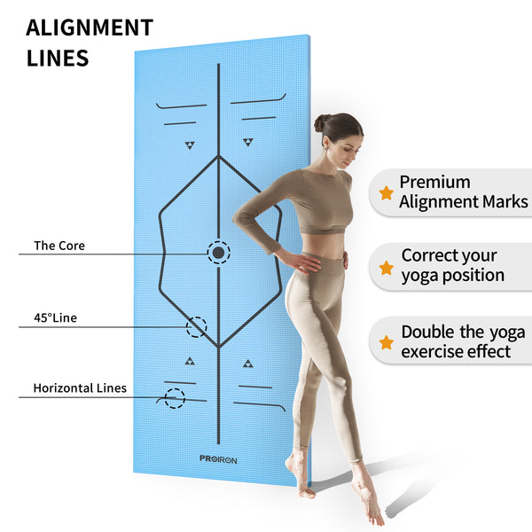 Yoga Mat with Alignment Marks - Carry Bag Included PROIRON