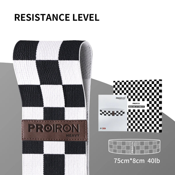 PROIRON Fashion Resistance Bands - Black & White Trellis Design