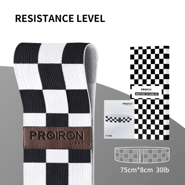 PROIRON Fashion Resistance Bands - Black & White Trellis Design
