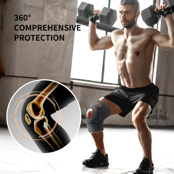 Knee Support with Side Stabilizers - Single