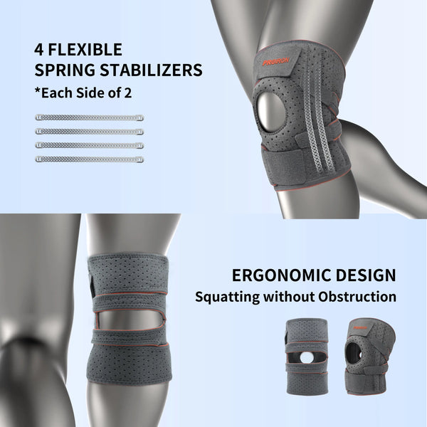 Knee Support with Side Stabilizers - Single