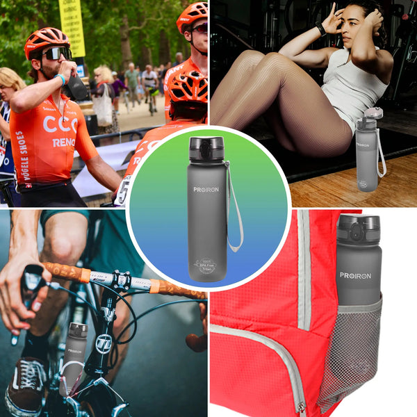 BPA-Free Sports Water Bottle with Filter and Protein Shaker Ball - 500/1000ml