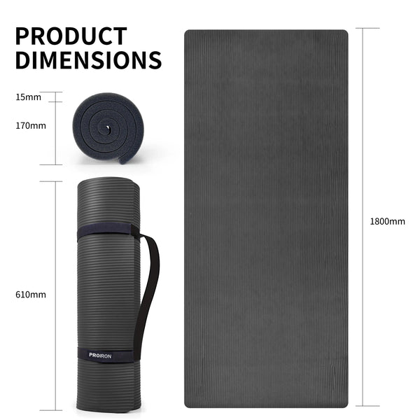 SOKANO Premium Grade 15mm Non-Slip NBR Yoga Mat [Delivery Included