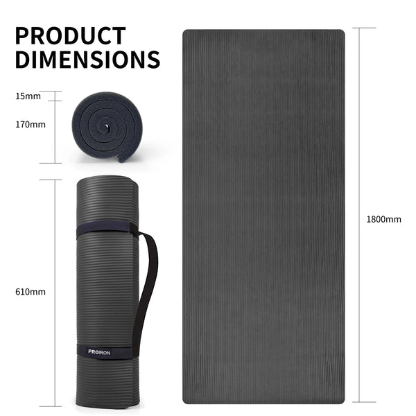 Non-Slip Pilates Foam Mat (15mm Thick)