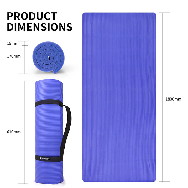 Non-Slip Pilates Foam Mat (15mm Thick) PROIRON