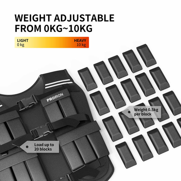 PROIRON Adjustable Weighted Vest-10kg-Weight Accessories-PROIRON