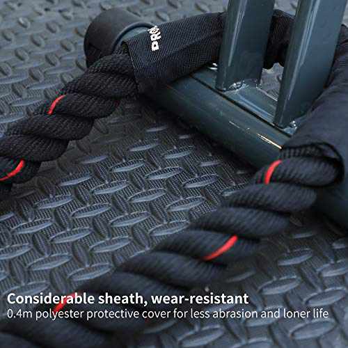 12 M (40 ft) Battle Ropes 38mm (1.5 Inch) Diamater Heavy Exercise Rope |  ProIron PRO-ZS01-2