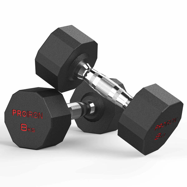 PROIRON HEX DUMBBELL - Choice of Set-Dumbbell-8kg x 2-gb-PROIRON