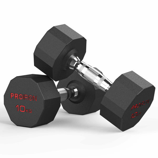 PROIRON HEX DUMBBELL - Choice of Set-Dumbbell-10kg x 2-gb-PROIRON