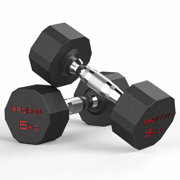 PROIRON HEX DUMBBELL - Choice of Set-Dumbbell-5kg x 2-gb-PROIRON